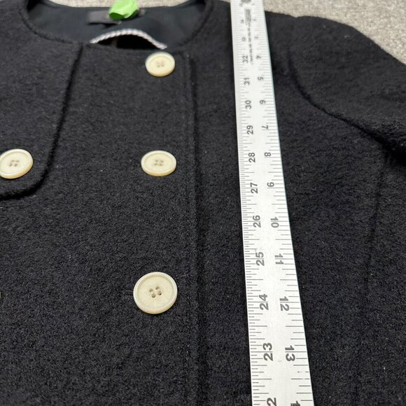 J. Crew Double Breasted Boiled Wool Black Cropped Boxy Jacket Size X-Small - Picture 5 of 7